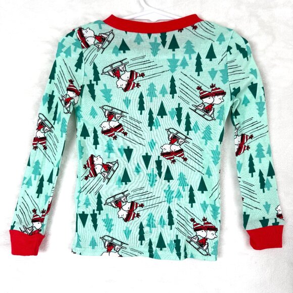 Peanuts Let It Snow Christmas Jersey Pajamas Set 2 PC Long Sleeve Top Bottom 3T - Picture 3 of 5